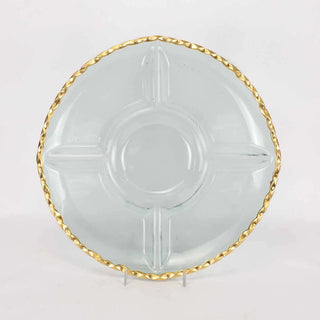 Gold Trim Chip and Dip Plate