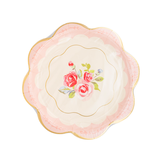 Tea Party Scalloped Round Paper Plate