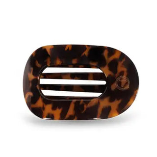 Round Flat Medium Hair Clip - Tortoise
