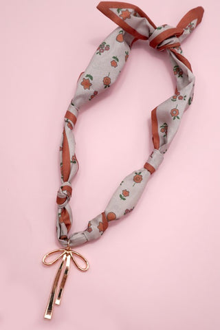 Scarf Necklace - Floral Bow