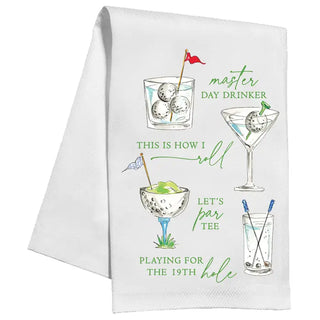 Golf Cocktails Tea Towel