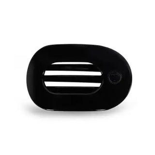Round Flat Small Hair Clip - Jet Black