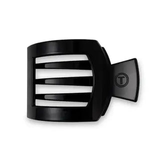 Square Flat Medium Hair Clip - Jet Black