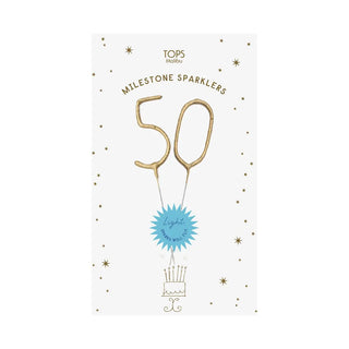 Mini Gold Milestone Number Sparklers- 50
