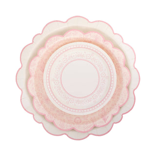 Pembroke Pink Edge Scallop 12" Plate