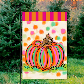 Rainbow Pumpkin Garden Flag