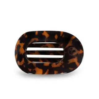 Round Flat Small Hair Clip - Tortoise