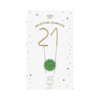 Mini Gold Milestone Number Sparklers- 21