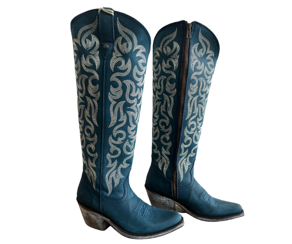 Black and blue cowboy boots on sale