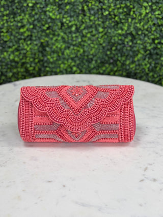 Raspberry Embellished Evening Bag