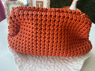 Olivia Clutch/Crossbody Bag in Burnt Orange