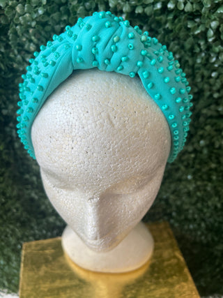 Beaded Teal Headband