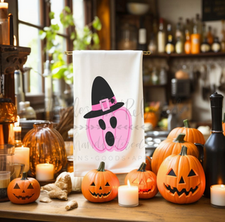Pink Pumpkin Tea Towel