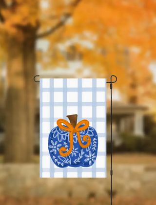 Blue Pumpkin Garden Flag