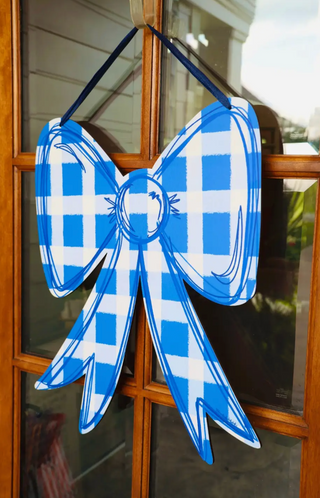 Blue Bow Door Hanger