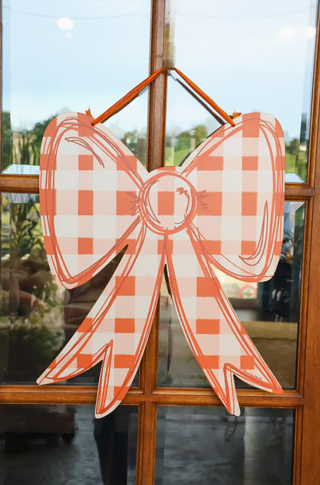 Orange Bow Door Hanger