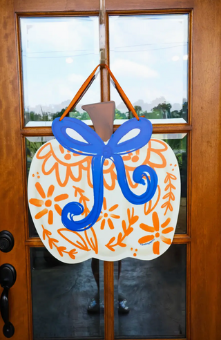 Pumpkin Ribbon Door Hanger