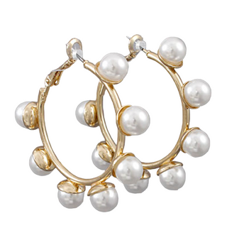 Pearl Hoop Earrings