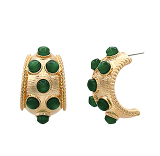 Kelly Earrings Dark Green