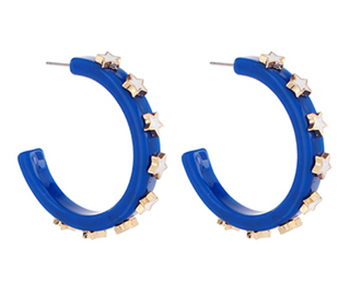 Star Earrings Blue