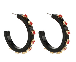 Star Earrings Red