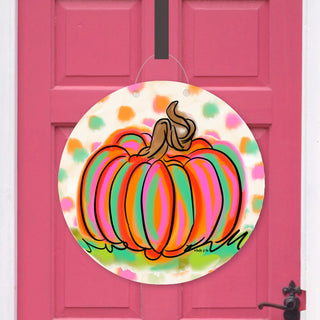 Rainbow Pumpkin Doorhanger