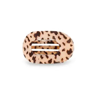 Round Flat Small Hair Clip - Blonde Tortoise