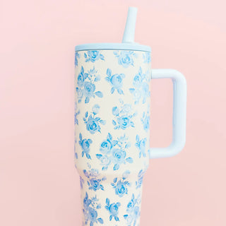 Blue Floral 40oz Tumbler