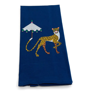 Cheetah with Parasol Tea Towel