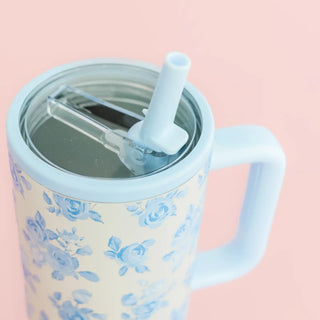 Blue Floral 40oz Tumbler