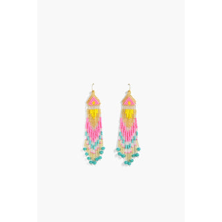 Rose Beaded Tassel Earrings