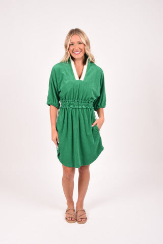 Palmer Dress - Green Terry