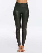 SPANX PETITE Faux Leather Leggings Black