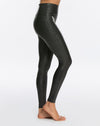 SPANX PETITE Faux Leather Leggings Black