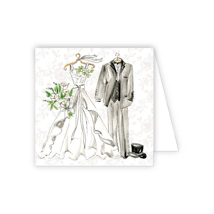 Best Wishes New Mr. and Mrs. Wedding Clothes Enclosure Card
