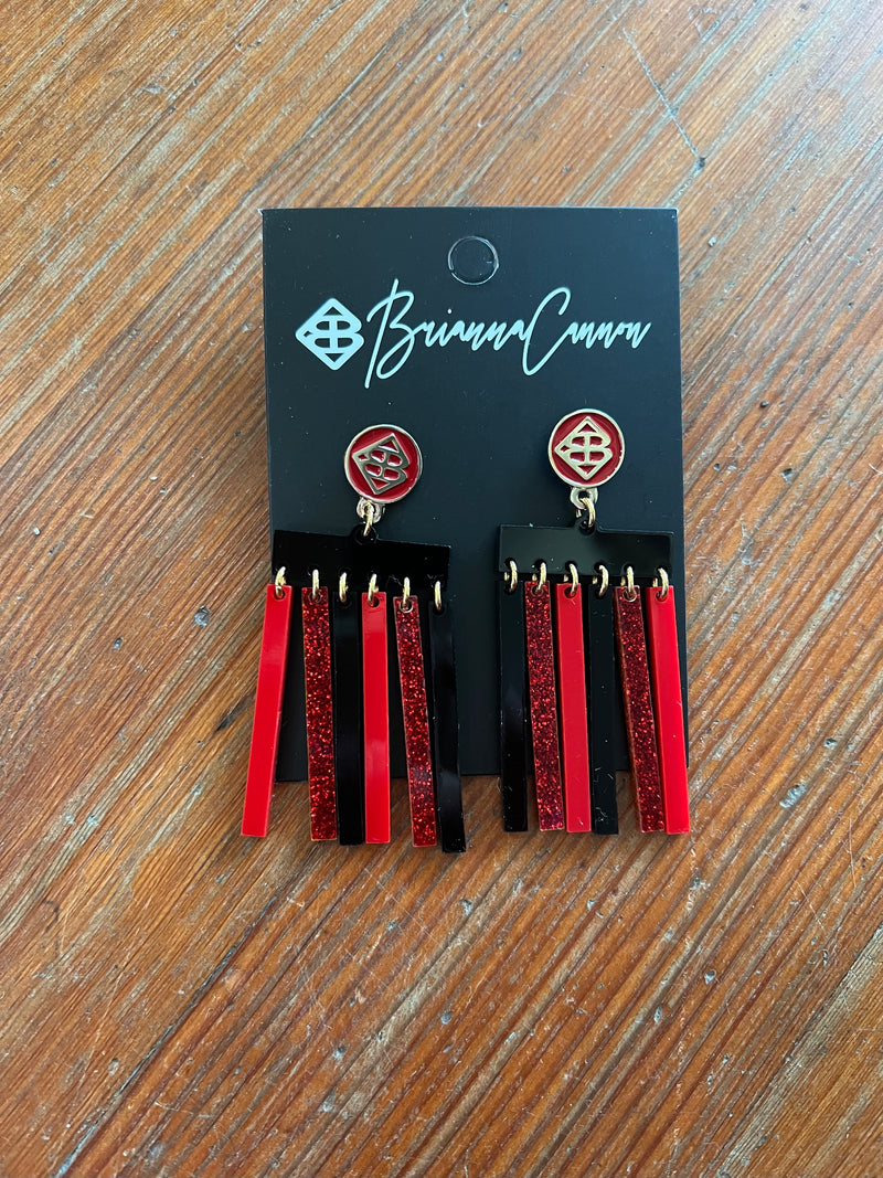 Red & Black Dangle Earrings